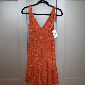 NWT Pippa & Ky Rust Floral Tank Dress with Ruffles